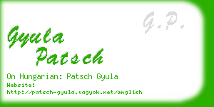gyula patsch business card